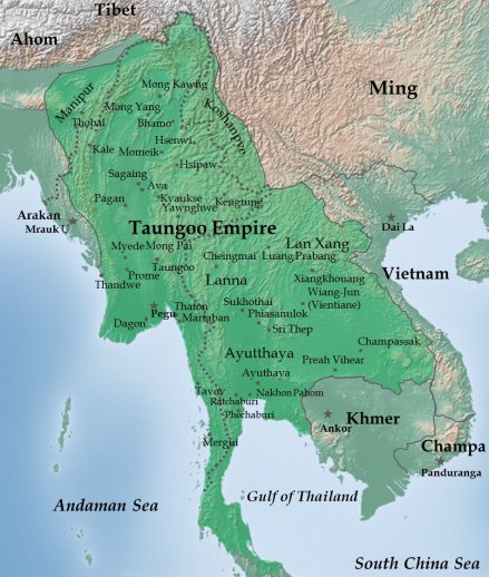 Map of Bayinnaung's Taungoo Empire_(1580)