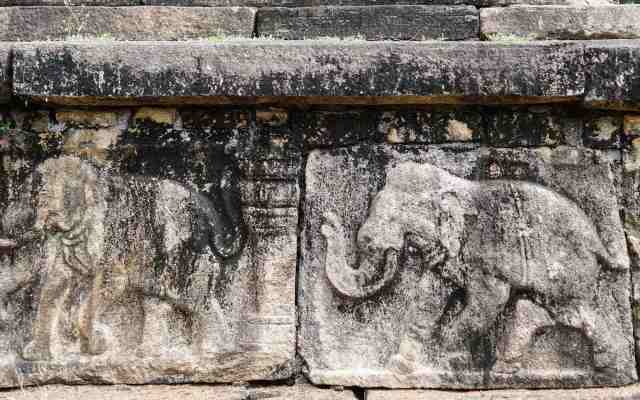 elephant friezes at the base of the Council Chamber