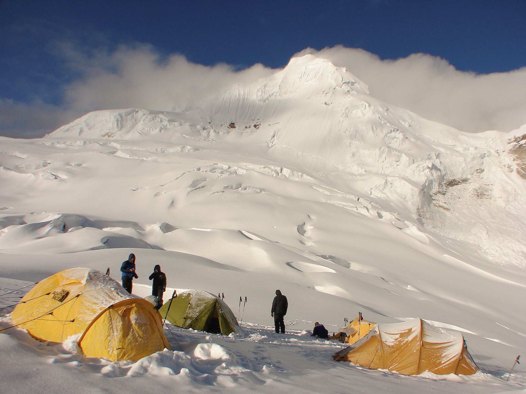 Tocllaraju climbers - Austrians on the left and our two tents on the right